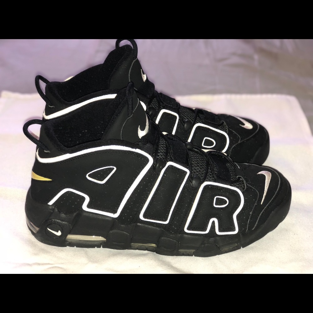 Nike Air More Uptempo Black/Black/White Size 12